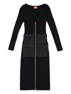 Diesel Ribbed Midi Dress With Cargo Pockets In Black