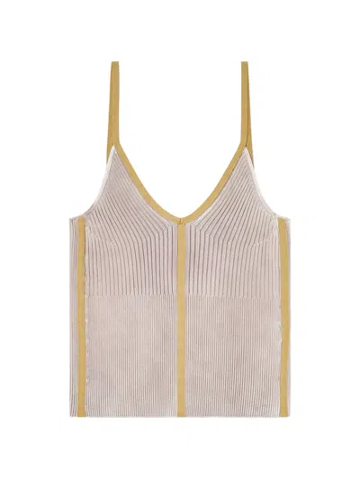 Diesel Rib-knit Cami Top With Contrast Bands In White