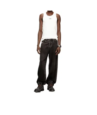 Diesel Ribknit Tank Top In White