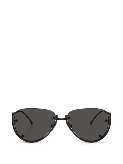 Diesel Rimless Pilot-frame Sunglasses In Black