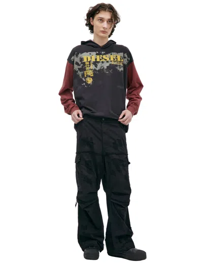 Diesel Ripped Kargo Trousers In Black
