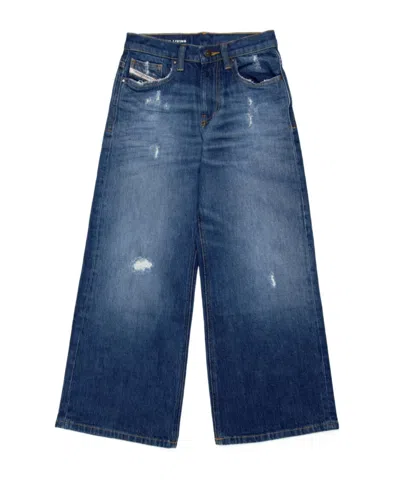 Diesel Kids' Ripped Straight-fit Jeans In Blue