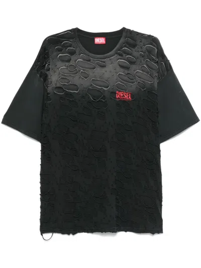 Diesel Ripped T-shirt In Black