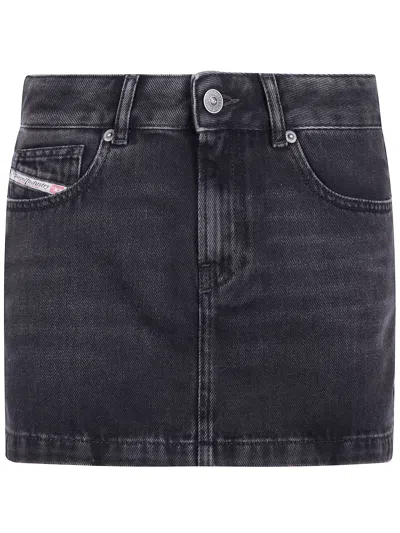 Diesel 'ron' Mini Denim Skirt In Blue
