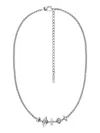 Diesel Rose-shaped Steel Necklace In Gray