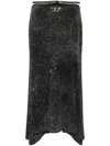 Diesel 'o-rossi' Flared Midi Skirt In Black