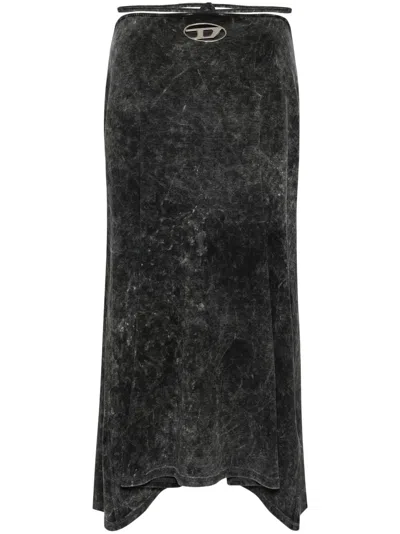 Diesel 'o-rossi' Flared Midi Skirt In Multicolor