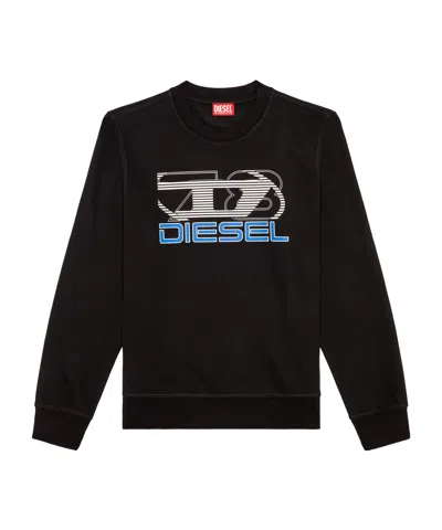 Diesel Round Collar Long Sleeve Sweater In Black