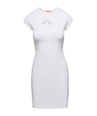 Diesel Round-collar Short-sleeve Dress In White