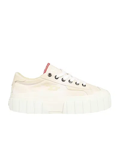 Diesel Round-headed Low-top Casual Shoes In White