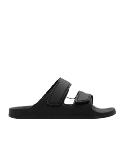 Diesel Round-headed Slippers In Black