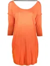 Diesel Round-neck Cotton Dress In Orange