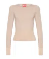 Diesel M-sleshs Knitted Top In Nude