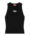 Diesel 'm-caddix' Black Top With Oval D Logo Plaque On The Front In Black