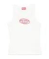 Diesel 't-lins' White Top With Contrasting Oval D Logo On The Front In White