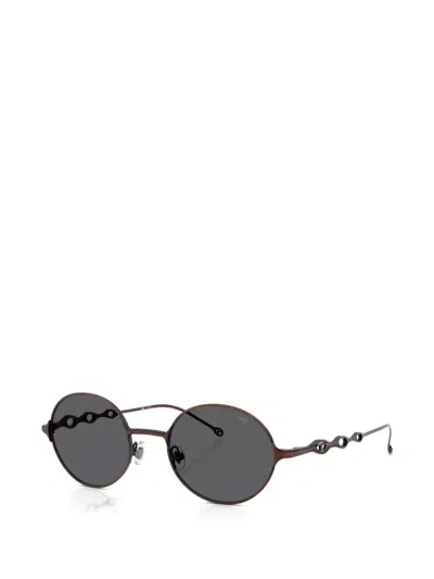 Diesel Round-frame Cut-out Sunglasses In Brown