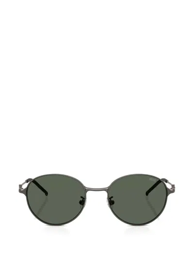 Diesel Round-frame Logo-detail Sunglasses In Gray