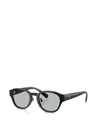 Diesel Round-frame Sunglasses In Black