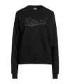 Diesel Round-neck Long-sleeved Sweatshirt In Black