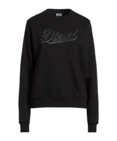 Diesel Round-neck Long-sleeved Sweatshirt In Black