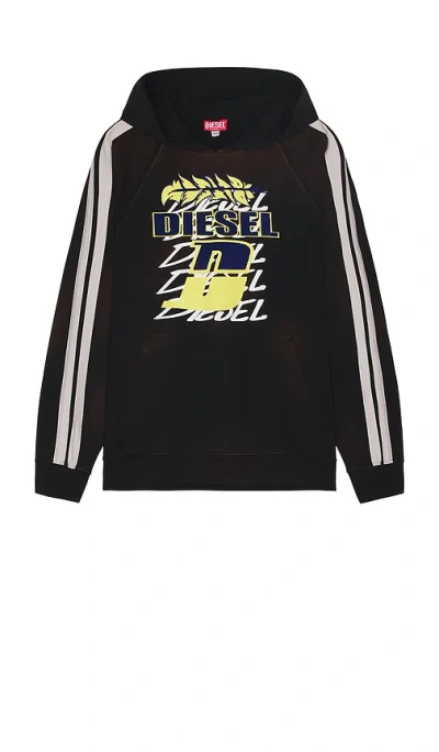 【DIESEL】S-Roxt-Hood S-ROXT-HOOD Hoodie in solarised jersey｜ブラック｜メンズ｜DIESEL