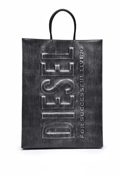 Diesel Rubberized Shopper - Grey In Gray