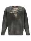 Diesel Felpa S-ruben In Misto Cotone Stretch Grigio Uomo