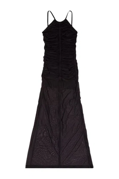 Diesel Ruched Design Dress In Multicolor Stretch Fabric In Blue