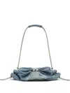 Diesel Ruched Handbag In Gradient Blue Fabric With Comfortable Strap In Blue