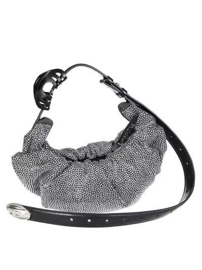 DIESEL RUCHED SHOULDER BAG WITH TEXTURED BODY