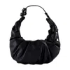 Diesel Ruched Texture Shoulder Bag With Coiled Detail In Black