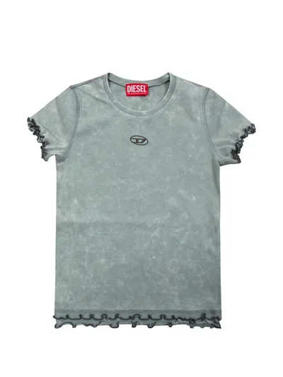Diesel Kids' Ruffled T-shirt In Green