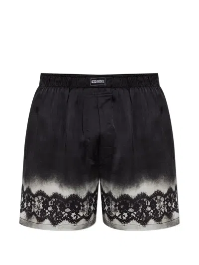 Diesel Ryan-gft Lace-trim Boxers In Black