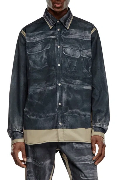 Diesel S-after-a Shirt Jacket In Black