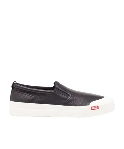 Diesel S-athos Leather Sneakers In White
