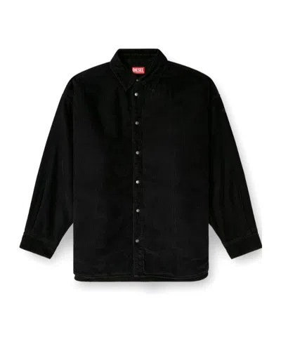 Diesel Bomber Jacket With Embroidered Logo In Black