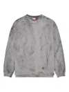 Diesel Mens 93ra S-baxt-t1 Cracked-effect Cotton-jersey Sweatshirt In Gray