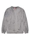 Diesel Mens 93ra S-baxt-t1 Cracked-effect Cotton-jersey Sweatshirt