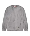 Diesel Mens 93ra S-baxt-t1 Cracked-effect Cotton-jersey Sweatshirt In Gray