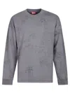 Diesel Mens 93ra S-baxt-t1 Cracked-effect Cotton-jersey Sweatshirt In Gray