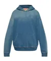 Diesel 'boxt-hood' Blue Hoodie With Fixed Hood And Oval D Logo Embroidery On The Front In Blue