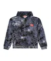 Diesel Crewneck Sweater With Hood And Abstract Print In Gray