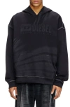 Diesel Hooded Sweater Kangaroo Pocket In Deep/black