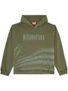 Diesel S-boxt-hood-r9 Hoodie In Olive/green