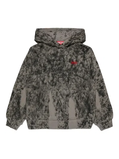 Diesel Kids' S-boxt Hoodie In Gray