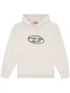 Diesel S-boxt-hoodie With Multi-layered Logo Print In Beige