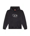 Diesel S-boxt Logo-print Cotton Hoodie In Black