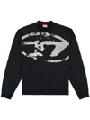 Diesel Fleece Sweatshirt With F In Black