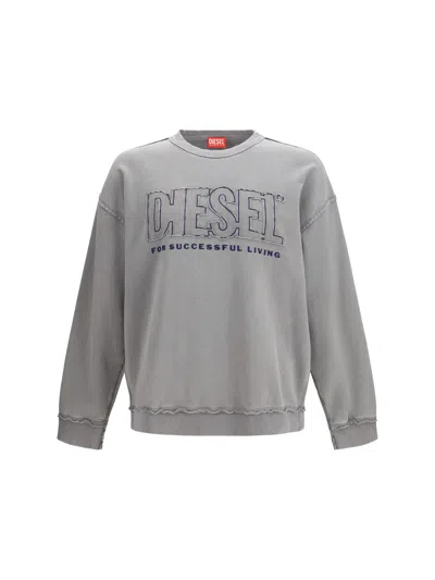 Diesel Men S-boxt-raw-v1 Sweatshirt In Gray
