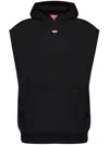 Diesel S-boxt-sl-d Sleeveless Hoodie In Black